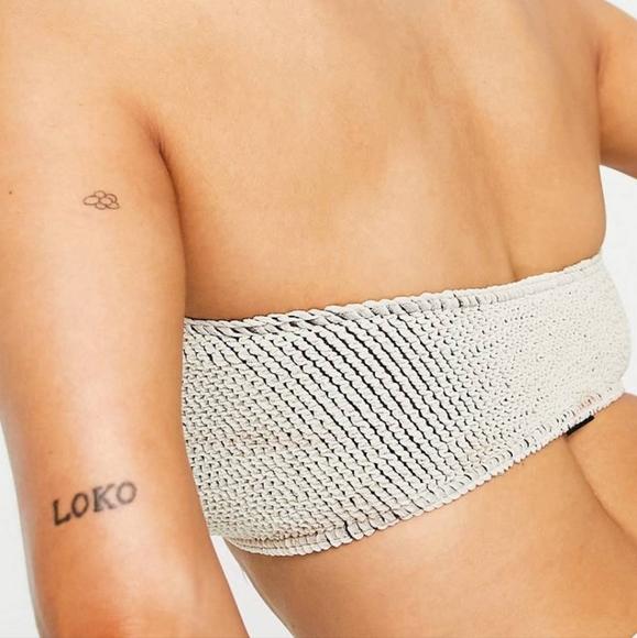 ASOS DESIGN mix and match crinkle bandeau bikini top - Picture 2 of 2